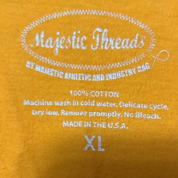 Pittsburgh Penguins Womens Majestic Threads Yellow V Neck Short Sleeve Tee XL - Picture 6 of 9